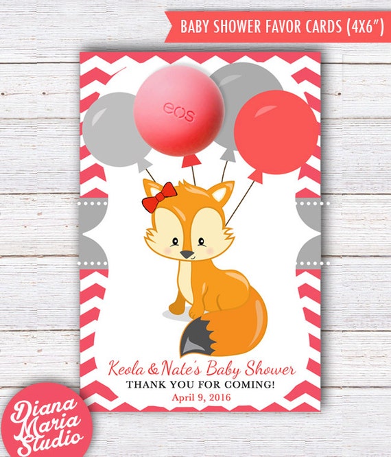 Baby Shower Favors EOS lip balm Woodland Baby shower Fox ... Baby Shower Favors EOS lip balm Woodland Baby shower Fox ...