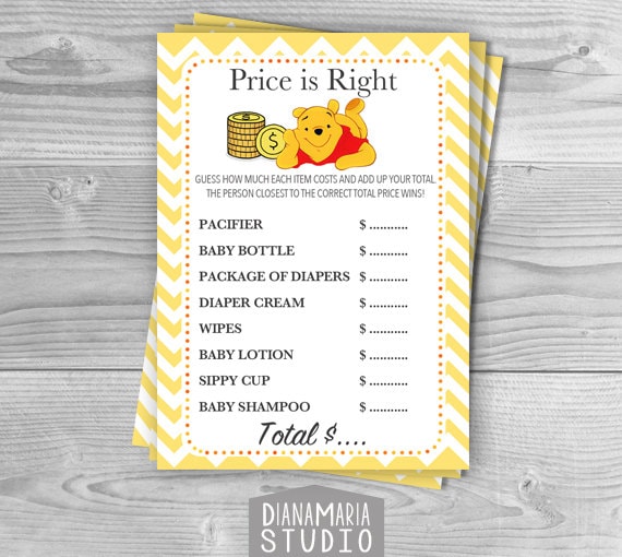 Printable Game Winnie the Pooh - What's in your purse Baby Shower Game –  DianaMariaStudio