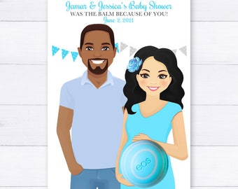 Biracial Couple Baby Shower Eos Favors Lip Balm houder Co-ed Baby Shower PRINTABLE