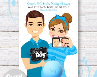Eos Baby Shower Favors - Co-ed Baby Shower Favor Card - Couples Baby Shower Favors - Instagram Baby shower