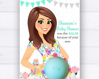EOS Baby Shower Favors Tea Party Favors - Personalized Eos balm holder favors