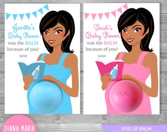 EOS Balm Holder African American Baby Shower Favors - African American Mom-to-be