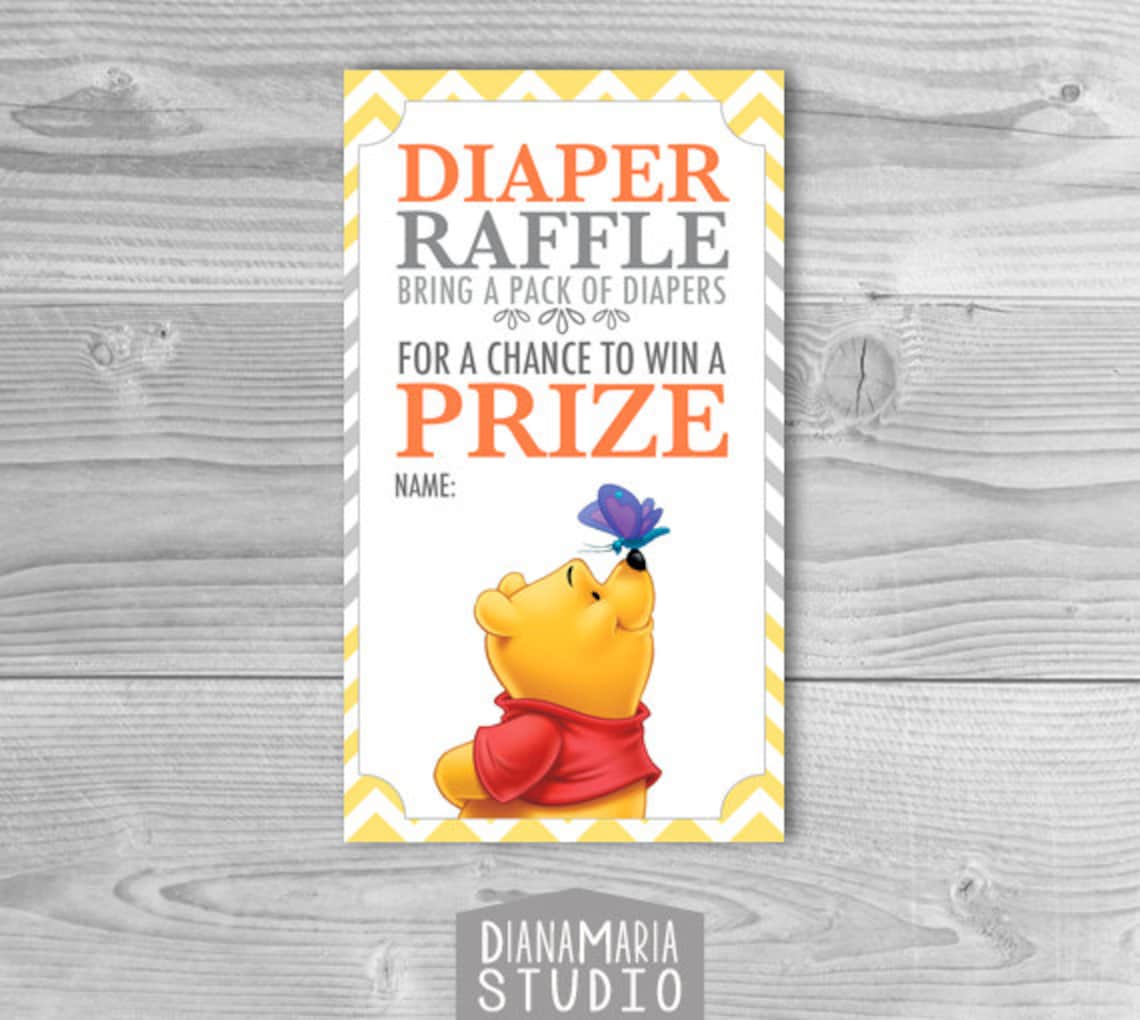 Printable Diaper Raffle Tickets Winnie the Pooh Game DIY - Etsy