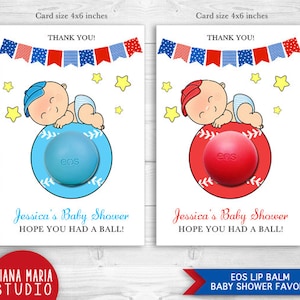 Baby Shower Favors EOS lip balm - Baseball Baby Shower - Ball Balm Holder