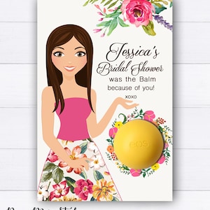 Mariée Douche Favorise baume à lèvres EOS - Demoiselle d’honneur Favors Eos Balm Bachelorette Favors - Bridal Favor Card