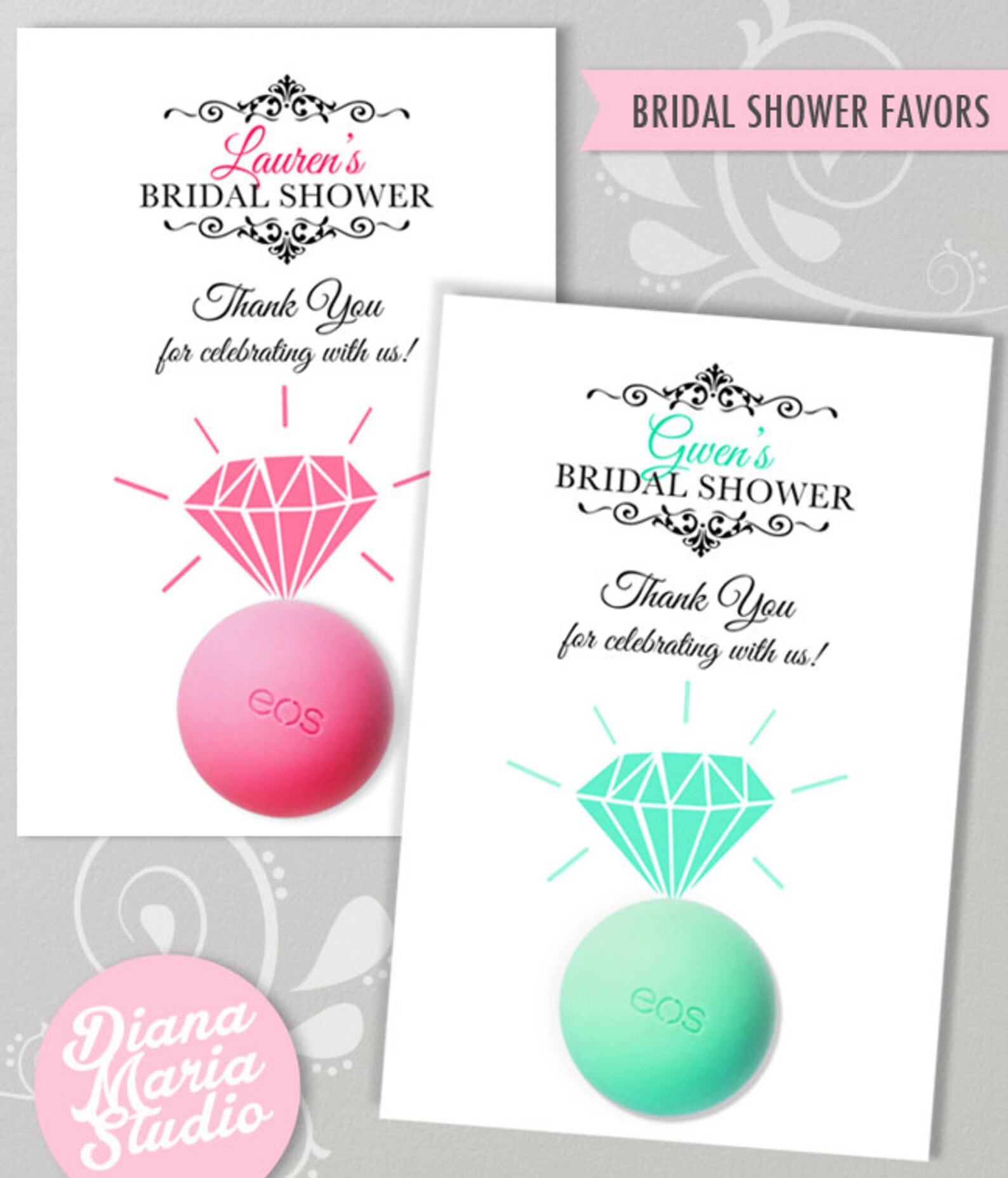 Eos Bridal Shower Favors thank You Tags Bridal Shower Gifts - Etsy
