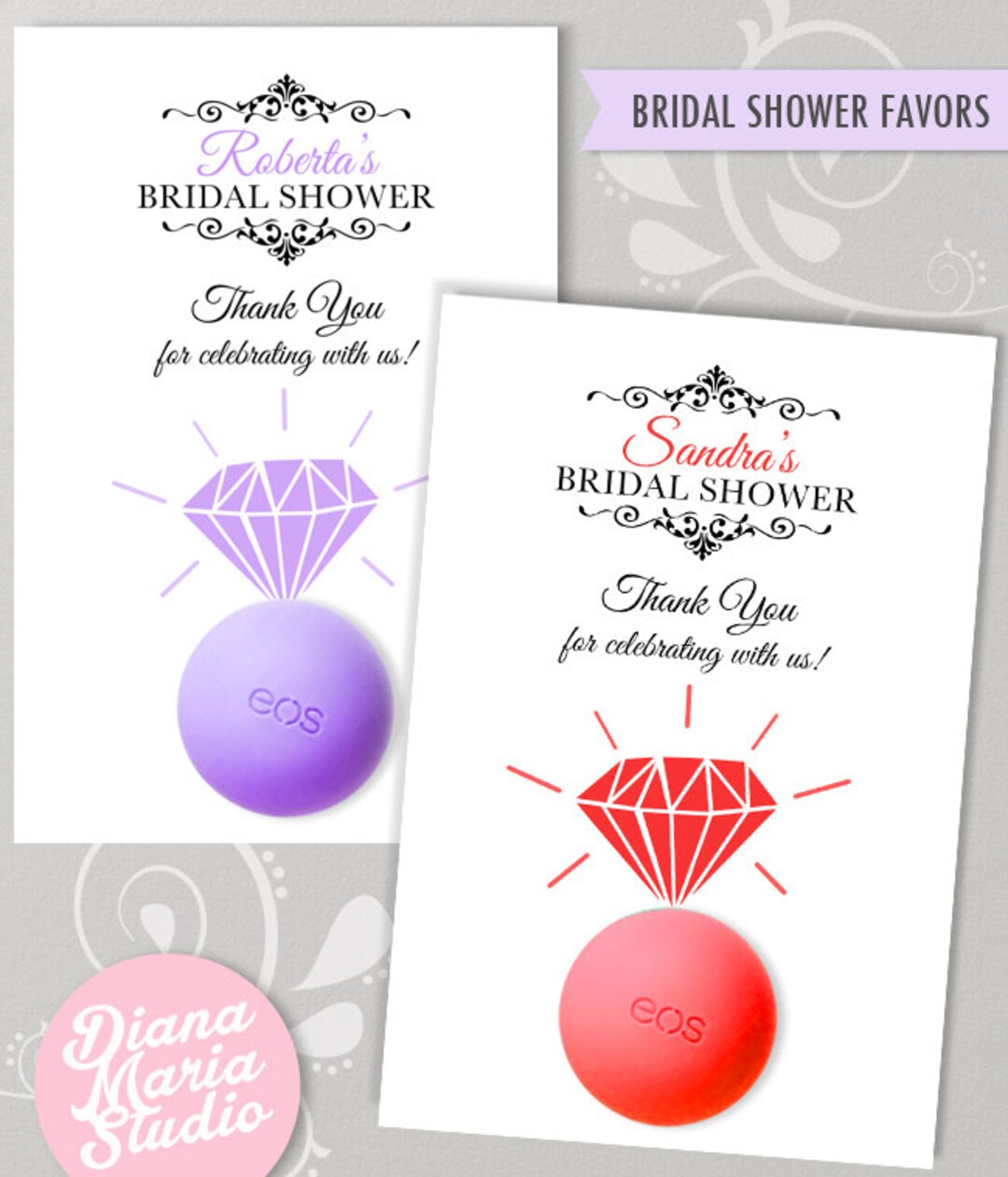 Eos Bridal Shower Favors -thank You Tags - Bridal Shower Gifts ...