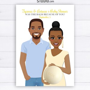 African American Couple Baby Shower Favors for Eos Lip Balm