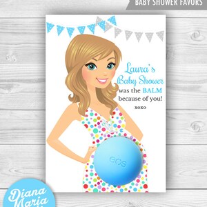 Eos Baby Shower Favors Belly Balm Holder Personalized Mom-to-be Eos Favor Cards