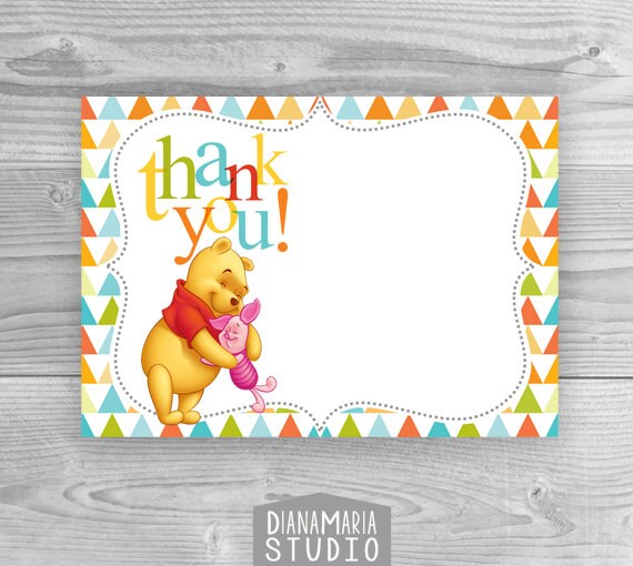 thank you card template baby birthday baby shower thank you cards printable winnie the pooh thank you card template baby birthday baby shower thank you cards printable winnie the pooh