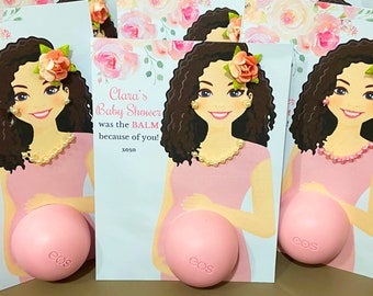DIY Baby Shower Favors Eos lip balm holder PDF printable favor cards