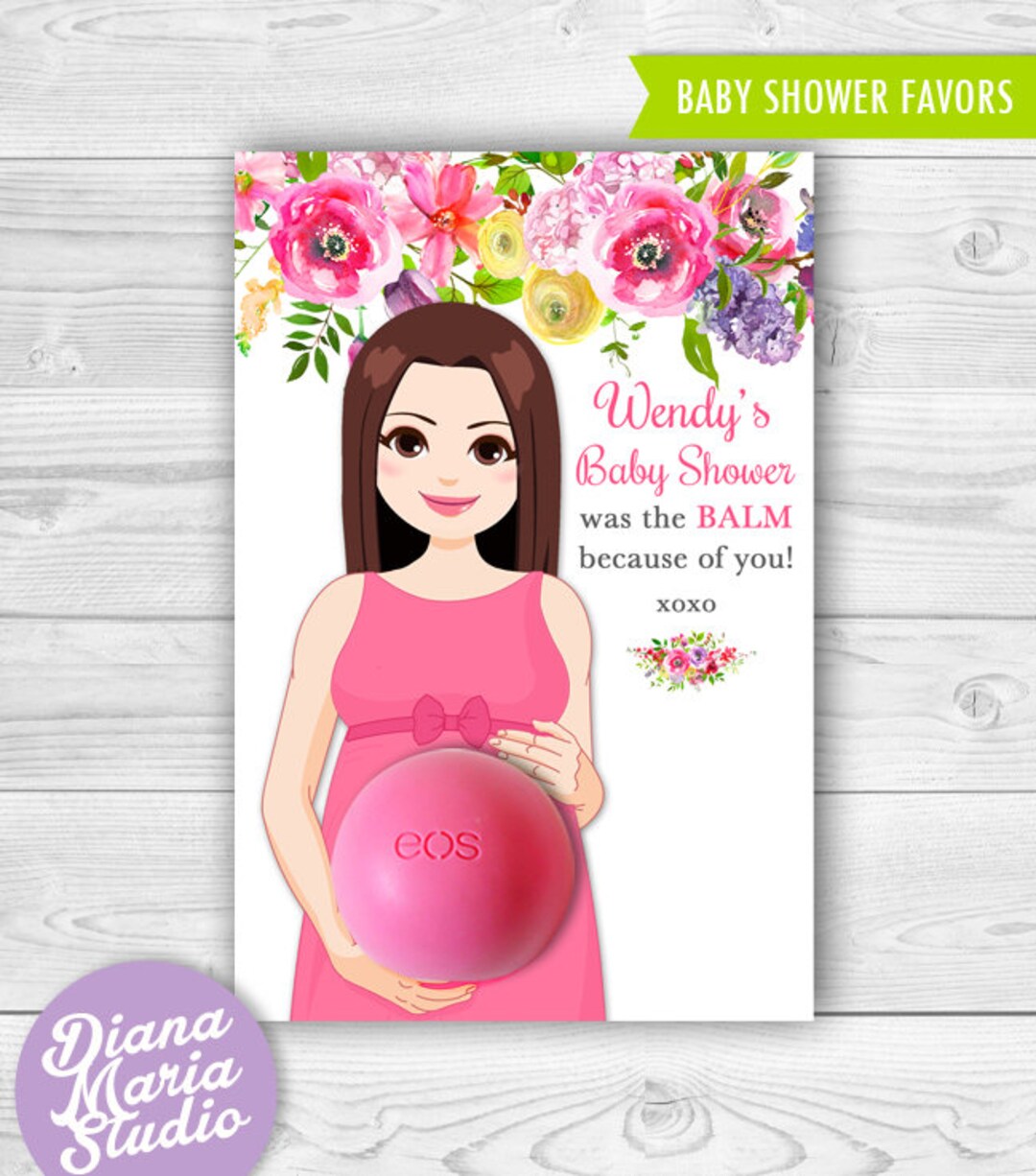 Eos Baby Shower Favors Floral Summer- Pink Purple Flowers Favors ...