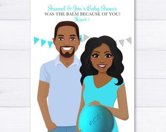 Couple Baby Shower Favors for Eos Lip Balm African American Couple