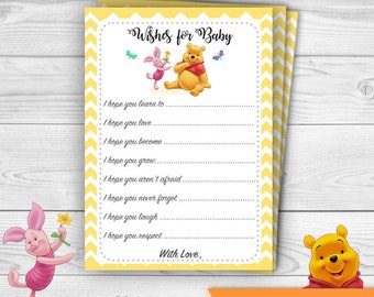 Winnie the Pooh Baby Shower Wishes Card (Digital Download)