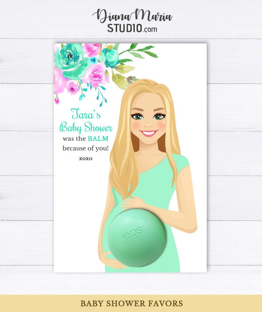 EOS Baby Shower Favors Printable Tags Personalized Thank You - Etsy