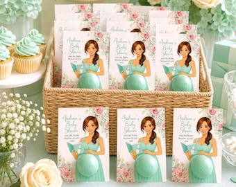 Personalized Floral Baby Shower EOS Thank You Favor Card (Digital Download)
