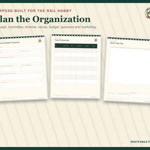 Railroad Event Planning Kit Printable, Train Club and Historical Society Organizer, Vendor Volunteer Budget Fillable PDF
