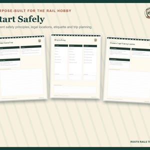 Beginner Railfan Quick-Start Guide Printable, Train Watching Safety and Sighting Log, Fillable PDF, Railfan Gift