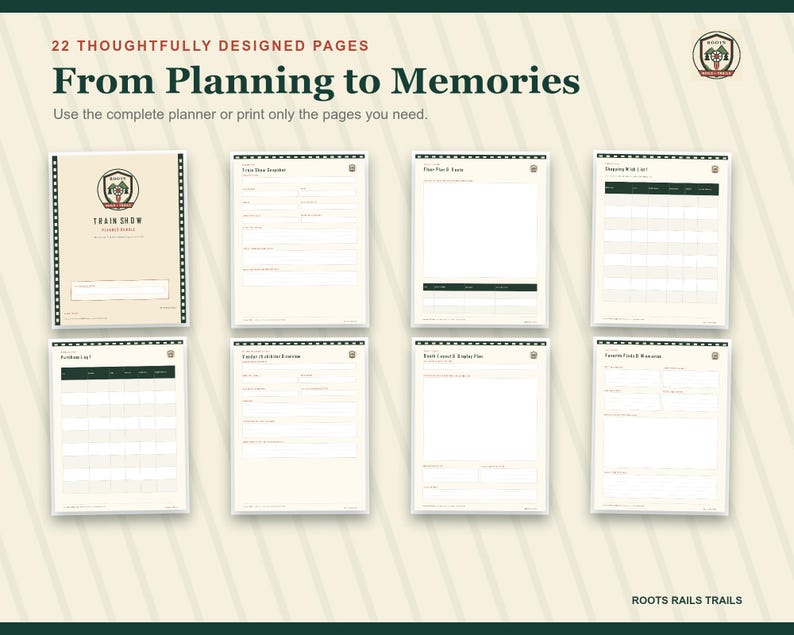 Train Show Planner Printable, Model Railroad Event Organizer, Vendor & Exhibitor Checklist, Fillable PDF, Train Collector Gift
