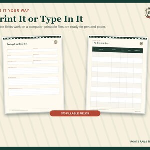Rail Trip Budget and Savings Planner Printable, Train Travel Expense Tracker, Fillable PDF, Railroad Vacation Organizer