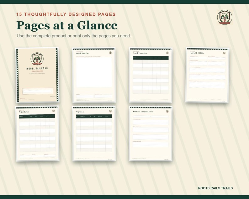 Model Railroad Project Planner Printable, Train Layout Budget and Progress Tracker, Fillable PDF, Model Train Gift