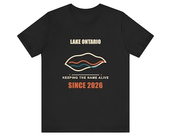 Camiseta "Lago Ontário desde 2026", Camiseta com o contorno dos Grandes Lagos