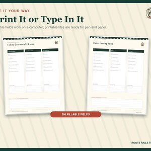 Train Travel Packing Checklist Printable, Rail Trip Essentials Planner, Fillable PDF, Railfan Vacation Organizer