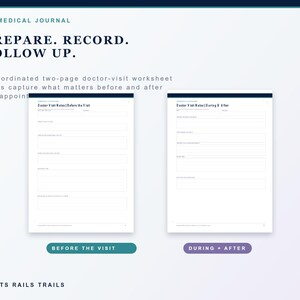 Medical Journal Printable & Fillable PDF, Caregiver Health Binder, Medication Organizer, Appointment and Medical Records Planner