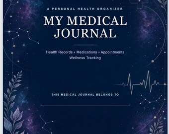 Medizinisches Tagebuch (druckbare und ausfüllbare PDF-Datei), Gesundheitsordner für Pflegepersonen, Medikamentenplaner, Termin- und Krankenaktenplaner
