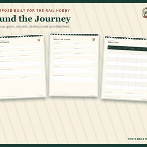Rail Trip Budget and Savings Planner Printable, Train Travel Expense Tracker, Fillable PDF, Railroad Vacation Organizer