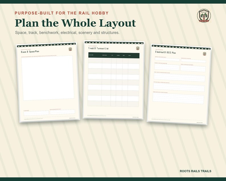 Model Railroad Project Planner Printable, Train Layout Budget and Progress Tracker, Fillable PDF, Model Train Gift
