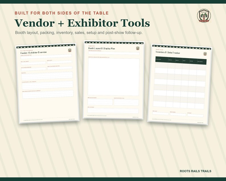 Train Show Planner Printable, Model Railroad Event Organizer, Vendor & Exhibitor Checklist, Fillable PDF, Train Collector Gift