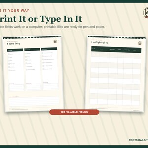Beginner Railfan Quick-Start Guide Printable, Train Watching Safety and Sighting Log, Fillable PDF, Railfan Gift