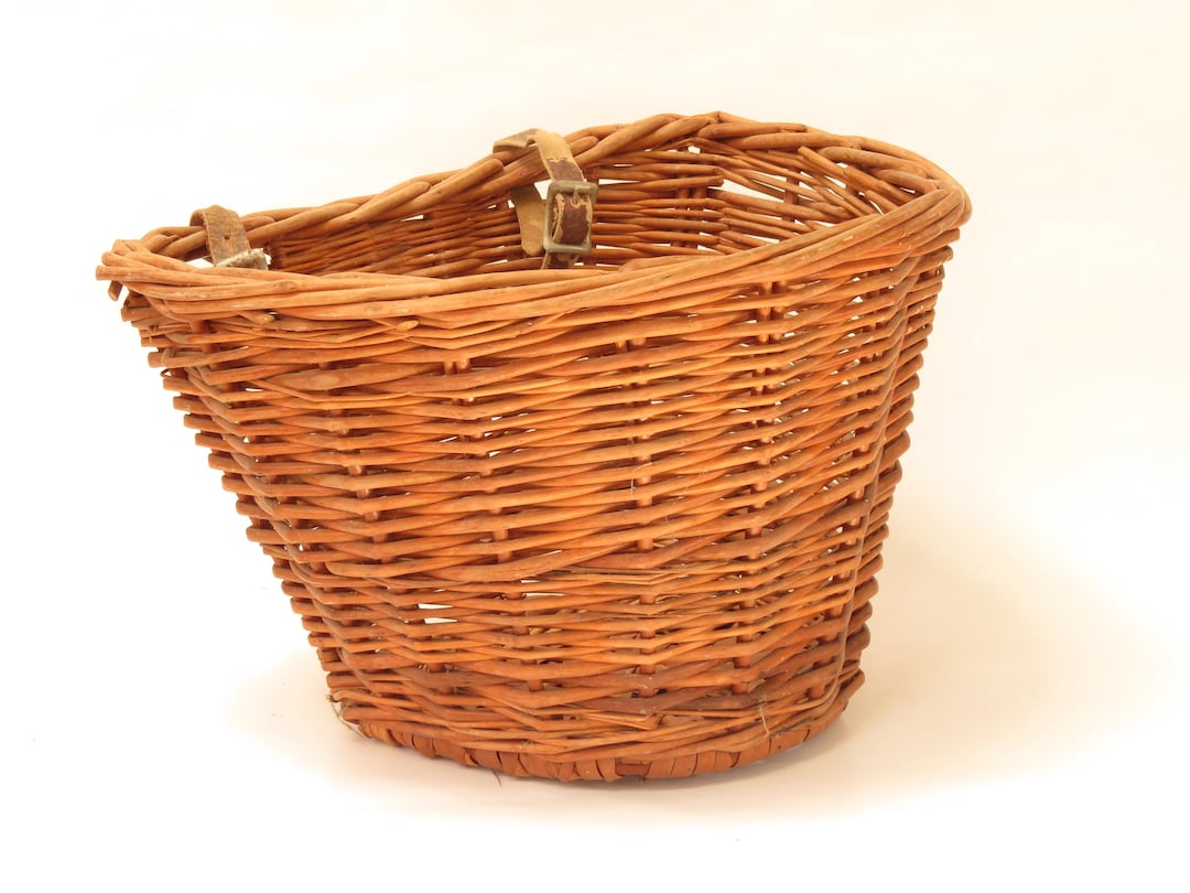 Vintage Wicker Bicycle Basket Old Bicycle Basket Vintage Etsy