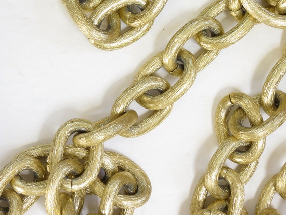 Two 49 Inch Gold Tone Club Chains - Vintage Gold … - image 5