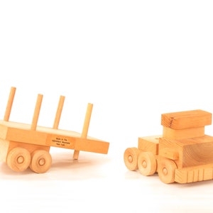 Vintage Handmade Wooden Toy Log Truck Vintage Adirondack Log Truck Toy Vintage Wooden Truck image 7