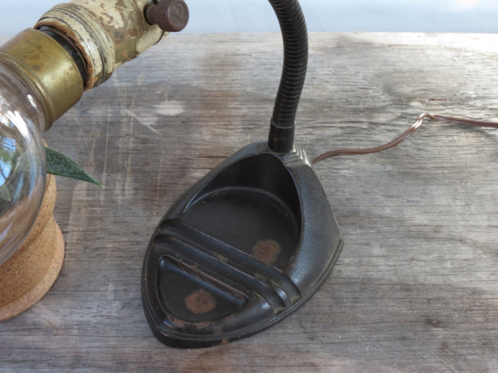 Vintage Cast Iron Gooseneck Lamp Antique Gooseneck Lamp Etsy