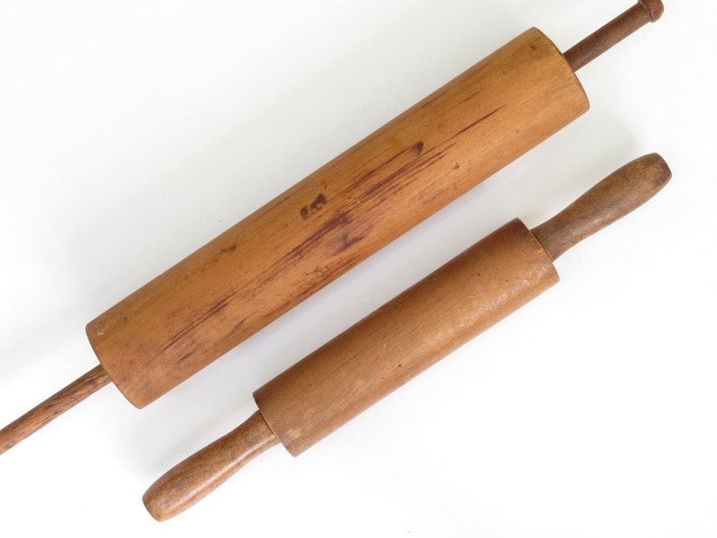 Pair of Antique Wooden Rolling Pins Vintage Rolling Pins Etsy