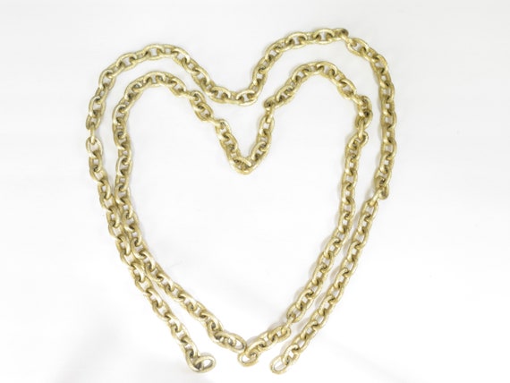 Two 49 Inch Gold Tone Club Chains - Vintage Gold … - image 1