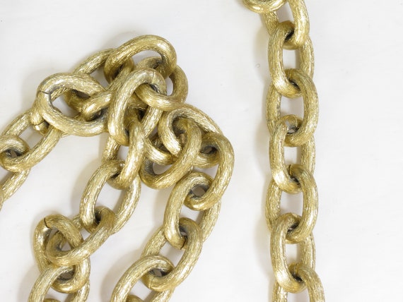 Two 49 Inch Gold Tone Club Chains - Vintage Gold … - image 4