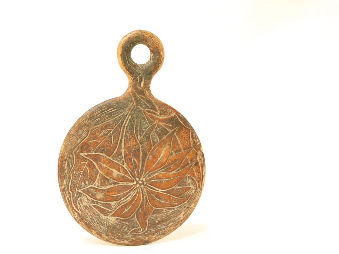 Vintage Hand Carved Wood Handled Mirror Old Hand Held Carved Etsy