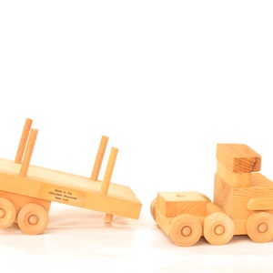 Vintage Handmade Wooden Toy Log Truck Vintage Adirondack Log Truck Toy Vintage Wooden Truck image 8