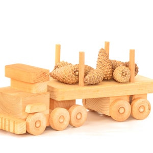 Vintage Handmade Wooden Toy Log Truck Vintage Adirondack Log Truck Toy Vintage Wooden Truck image 4