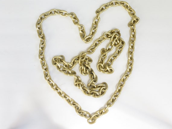 Two 49 Inch Gold Tone Club Chains - Vintage Gold … - image 7