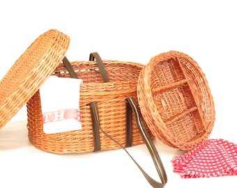 Wicker Vintage 1990s Picnic Basket - Picnic - Picnic Basket