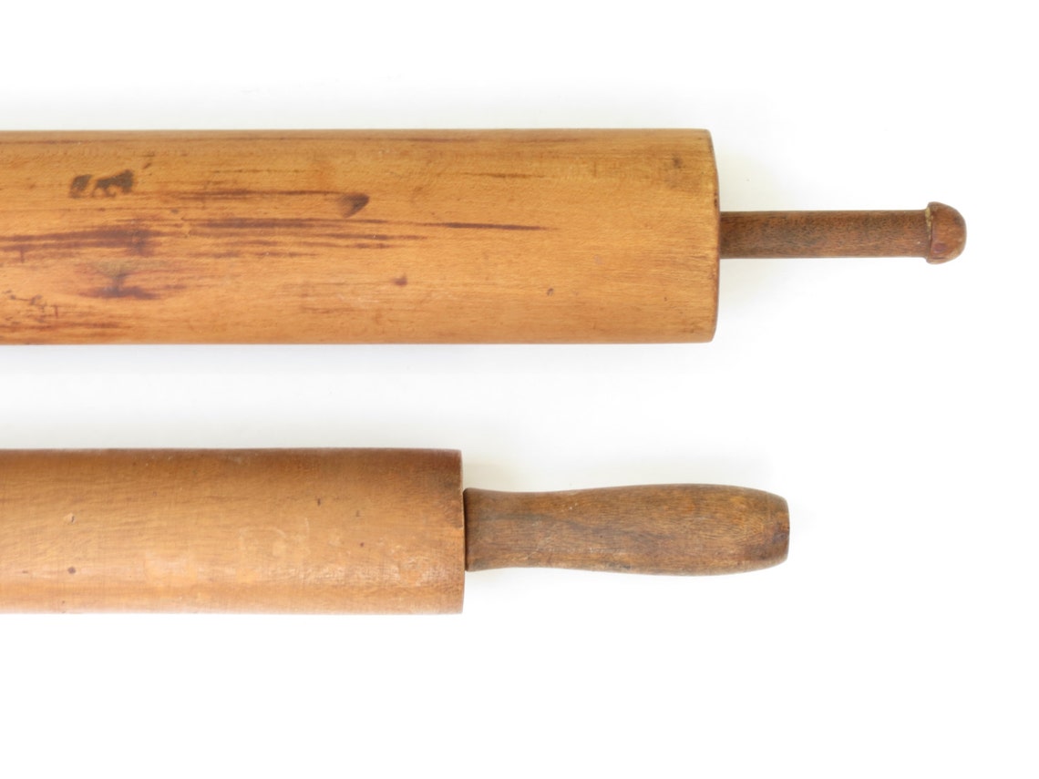 Pair of Antique Wooden Rolling Pins Vintage Rolling Pins Etsy