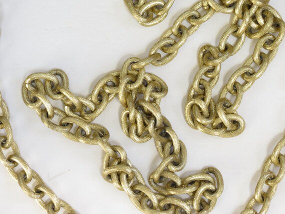 Two 49 Inch Gold Tone Club Chains - Vintage Gold … - image 6