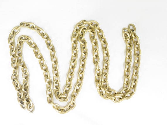 Two 49 Inch Gold Tone Club Chains - Vintage Gold … - image 3