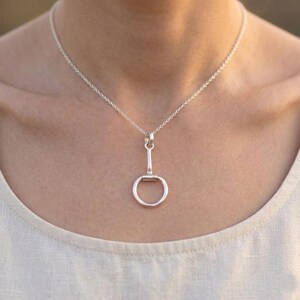 Handmade Sterling Silver Snaffle Bit Pendant Equestrian Jewelry Horse Lover Gift Snaffle Necklace