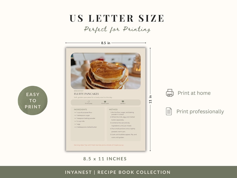 Editable Recipe Book Template, Canva Cookbook Planner, 40 Page Digital ...